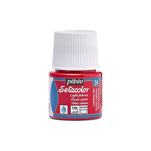 Pebeo Setacolor - Pintura para Telas claras (45 ml), Color Rojo Cardenal