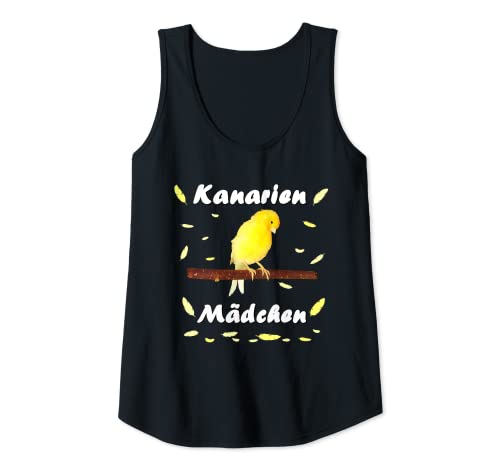 Mujer Canario niña canario amarillo con plumas Camiseta sin Mangas