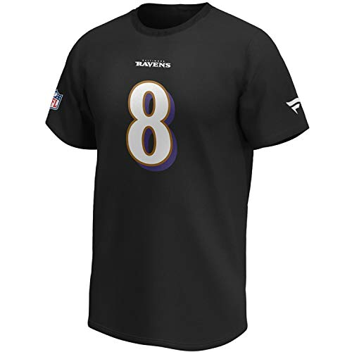 Fanatics Camiseta de la NFL Baltimore Ravens Lamar Jackson #8, color negro iconic Nombre & Number Jersey, Negro , xxx-large