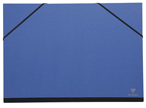 Clairefontaine 144402C - Cartón de dibujo con goma elástica, color azul ocuro 37x52 cm