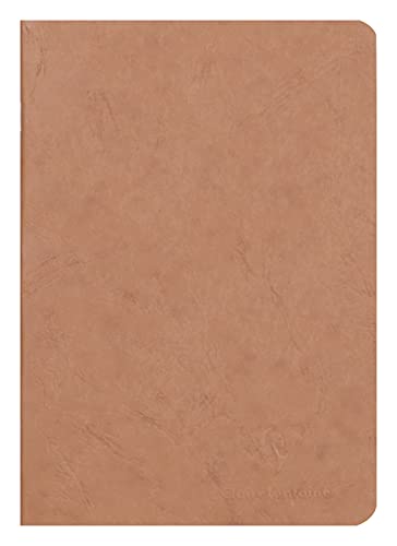 Clairefontaine, 733100C, Cuaderno Grapado, A5 (14,8 x 21 cm), Age Bag, 96 Páginas en Blanco Liso 90 gr, Cubierta cartulina lustrada símil piel, Marrón (tabaco)