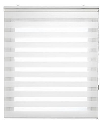 Uniestor Basic estor noche y día color Blanco roto - estor de 160 x 250 cm (ancho x alto) | Tamaño de la tela 157 x 245 cm. Estores enrollables noche y día