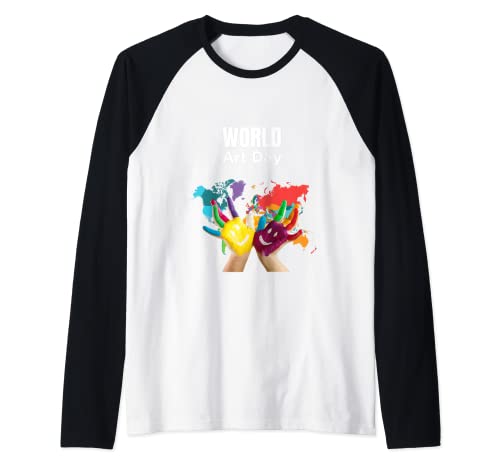 Arte del Día del Arte Mundial Artista Pintura Gráficos Arte Camiseta Manga Raglan