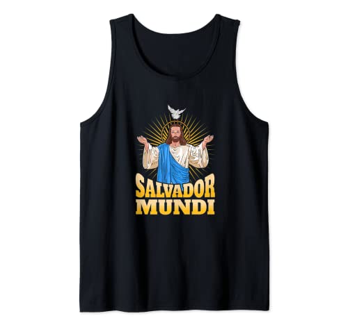 JESUS CHRIST SALVADOR MUNDI. JESÚS SALVA. Jo amo Jesucristo! Camiseta sin Mangas