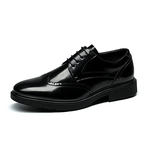 Bruno Marc Zapatos de Vestir Hombre Zapatos de Cordones Zapatillas Oxfords Clásico Formales Derby para Hombre Negro Brillante SBOX2210M-E Talla 44 (EUR)