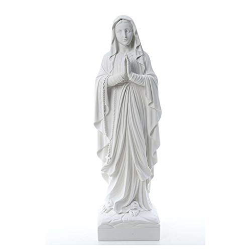Virgen de Lourdes Polvo de mármol Blanco 60-85 cm, 85 cm (33.5 Inc.)