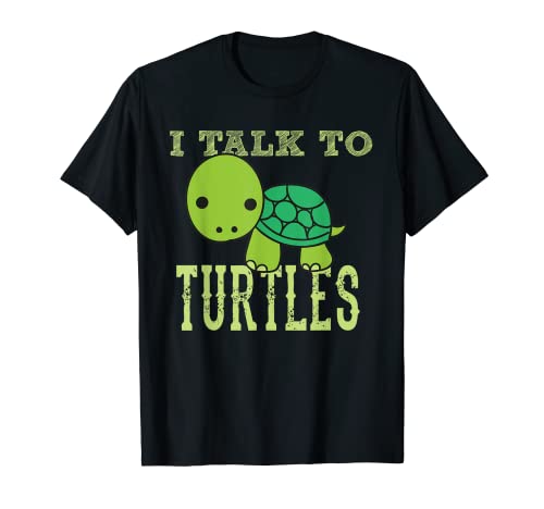 Hablo con las tortugas - tortuga amante de los animales ilustración de dibujos animados Camiseta