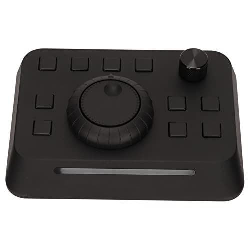 Controlador de Edición de Fotos de Video, Teclado de Acceso Directo de 10 Botones Personalizados, Controlador de Clip de Video Personalizado con Barra de Luz para Tableta Gráfica de Dibujo de PC con W