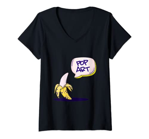 Mujer Divertida obra de arte plátano t shirt plátano regalo Camiseta Cuello V