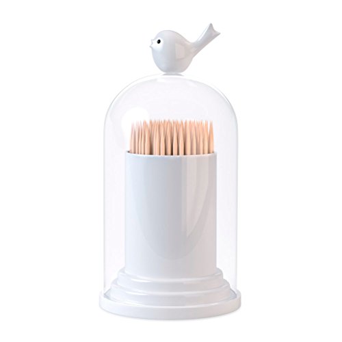 Balvi - Birdie palillero y dispensador de bastoncillos de algodón. con Tapa Transparente. Diseño Orig