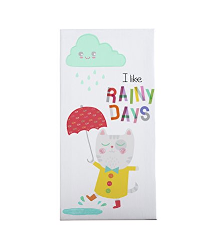 Bipolart Raining Days Lienzo, Algodón, Multicolor, 52.5x26.5x3 cm