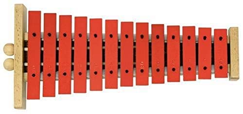 BSX GH13 GH13R 847007 - Glockenspiel (13 teclas, tonalidad de do sostenido a la sostenido, con funda y soporte para baquetas), color rojo