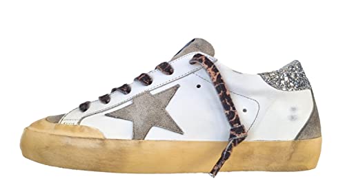 Golden Goose Zapatos Mujer Zapatillas Superstar Vintage GWF00175.F004126.10876 Blanco Plata, blanco y plateado., 38 EU