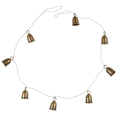 ukiyo Guirnalda con 8 campanas de latón en cuerda de alambre de 100 cm, decoración navideña