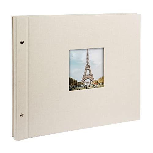 Goldbuch 28823 Bella Vista - Álbum de Fotos de 39 x 31 cm, 40 páginas Blancas con separadores de pergamino, Ampliable, Color Gris Arena