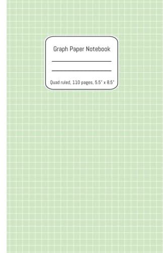 Graph Paper Small Notebook - Pastel Green: Quad Ruled - 110 pages - 5.5 x 8.5