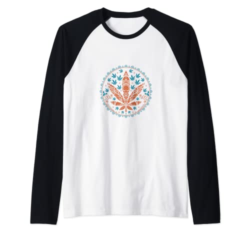 Mandala tsshirt, Planta Mandala, bonita camiseta de diseño hippie Camiseta Manga Raglan