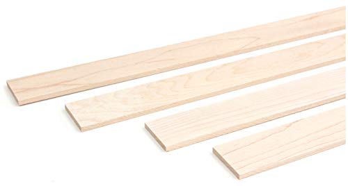 wodewa Listón de madera de arce natural, 1 m, 30 x 4 mm, moldura decorativa para revestimiento de pared, techo o suelo, manualidades