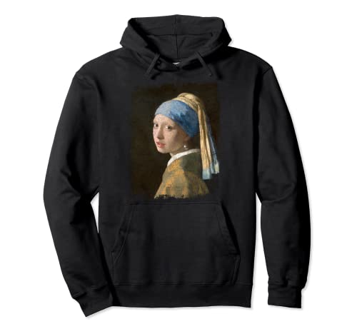 La joven de la perla de perla Pintura de Jan Vermeer Sudadera con Capucha