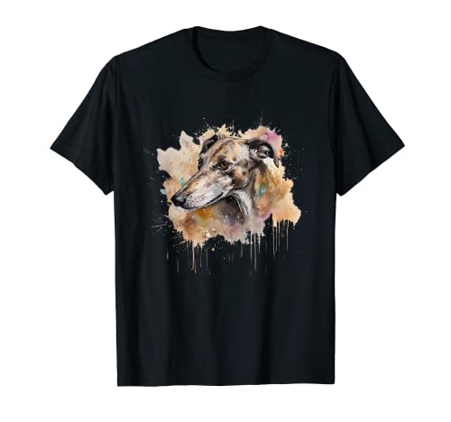 Colorido arte de acuarela de galgo inglés Camiseta