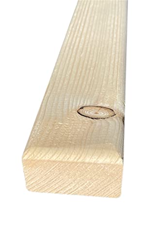 acerto Listones de madera de abeto 41094, 8 unidades de 6,5 x 3,8 cm, cepillados por 4 lados, 2 lados abiertos, sin tratar, para sauna o banco, para vallas, madera de construcción (8, 180 cm)