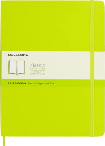 Moleskine - Cuaderno Clásico con Hojas en Blanco, Tapa Blanda y Cierre con Goma Elástica, Tamaño XL 19 x 25 cm, Color Verde Limón, 192 páginas