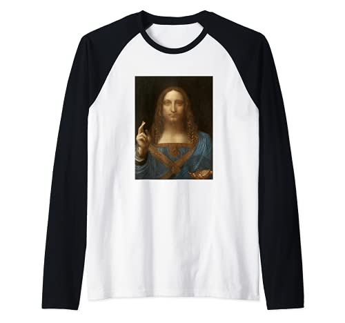 Salvador de Leonardo Da Vinci Mundi Camiseta Manga Raglan