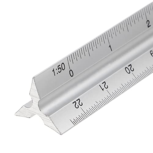 Jrzyhi Escalímetro triangular de aluminio, grabado con láser, regla de arquitectura ideal para estudios de arquitectura e ingeniería, diferentes escalas