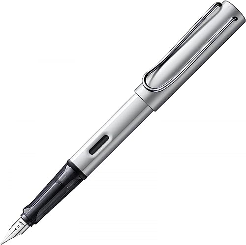 Lamy AL-Star Pluma estilográfica ligera de aluminio resistente con mango ergonómico y muelle de acero pulido, incluye cartucho de tinta T 10, color azul