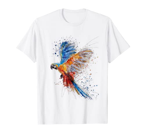 Loro camiseta Ara pájaro acuarelas camisa hombres mujeres Camiseta