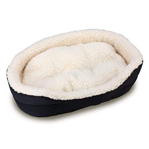 Arquivet Cuna para conejos - Cuna tipo peluche para conejos - Cama suave y cálida - Hamaca para conejos y pequeños mamíferos - Color negro - 40 x 24 x 12 cm