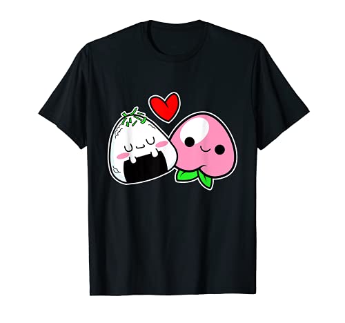 Lindo Kawaii dibujos animados Chibi Arte Japonés Bola de Arroz Onigiri Camiseta