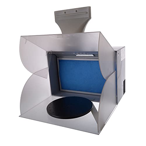 Cabina de pintura portátil para aerógrafo, ventilador, filtro de pintura, mesa giratoria interior