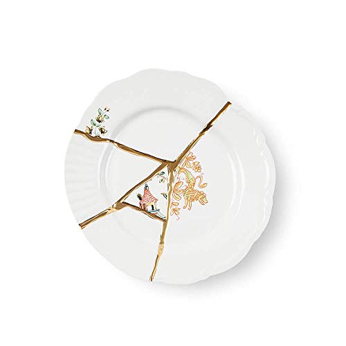 Seletti Kintsugi Plato fruta de porcelana y oro 24 quilates mod.2