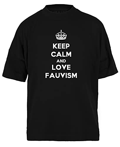 Keep Calm and Love Fauvism Negra Camiseta Holgada Unisex Tamaño L Black Baggy tee Tshirt Unisex Size L