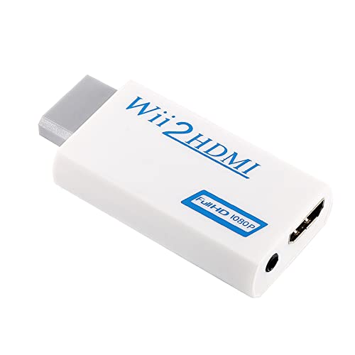 para Wii Adaptador HDMI, para Wii HDMI Converter 720P / 1080P Adaptador Convertidor de Escalado Salida de Audio y Video de 3,5 Mm - Admite Todos los Modos de Visualización de Wii (NTSC 480i, 480p, PAL