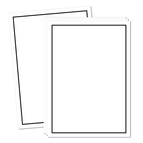 luto Papel DIN A4 luto de papel de carta//Con Ranuras, con borde de Luto//297 x 210 cm//120 G/M²//para impresora Adecuado, color Weiß A4