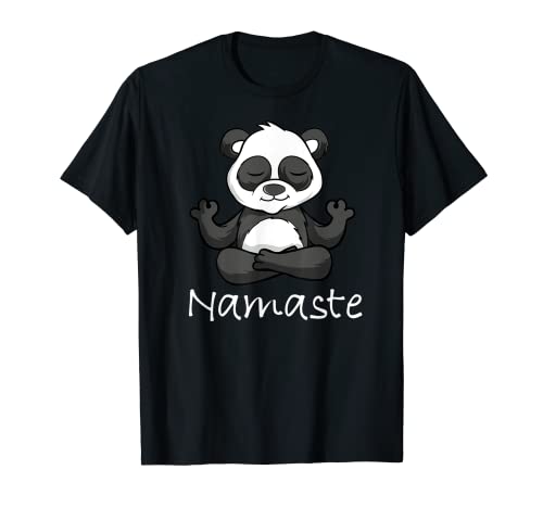 Adorable Panda De Dibujos Animados En Yoga Pose O Meditando Namaste Camiseta