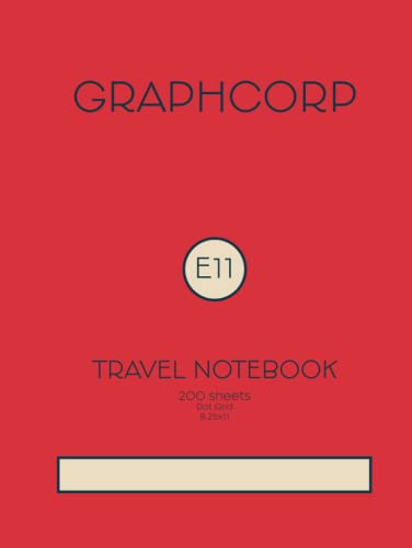 Graphcorp E11 Travel Notebook Red: 200 Page Travel Bullet Journal / Notebook / Diary / Sketchbook