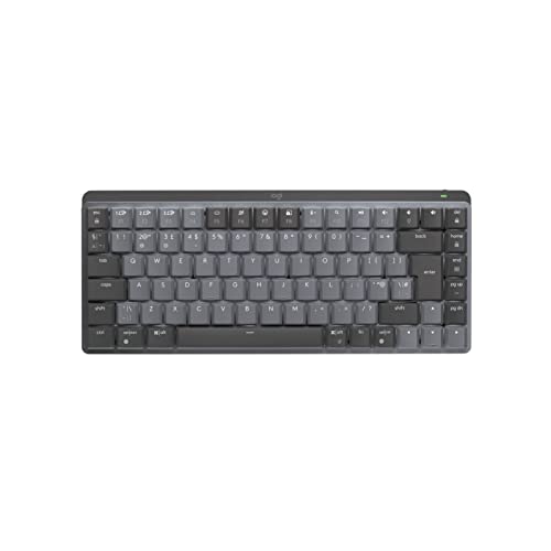 Logitech MX Teclado Mecánico Mini Inalámbrico Iluminado, Interruptores táctiles silenciosos, Disposición QWERTY Inglés Reino Unido - Gris