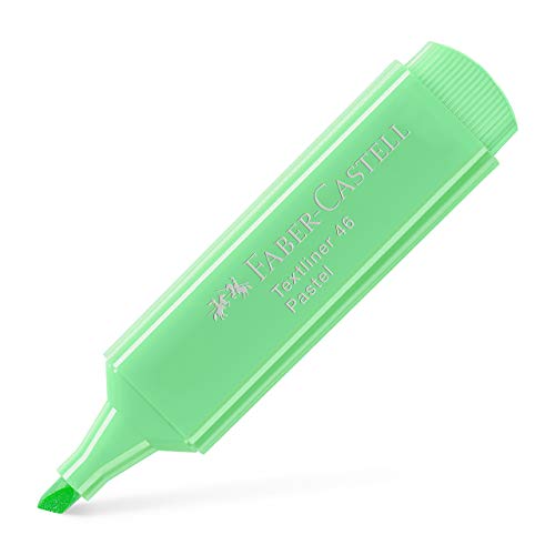 Faber-Castell 154666 - Marcador fluorescente TEXTLINER 1546 pastel. 3 grosores de trazo: 5 mm, 2 mm y 1 mm. Color pastel: verde claro. 10 unidades.