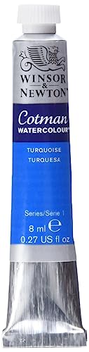 Winsor & Newton Cotman 8840114 - Pintura de acuarela de estudio, colores vivos con muy buenas propiedades de procesamiento, tubo de 8 ml, color turquesa