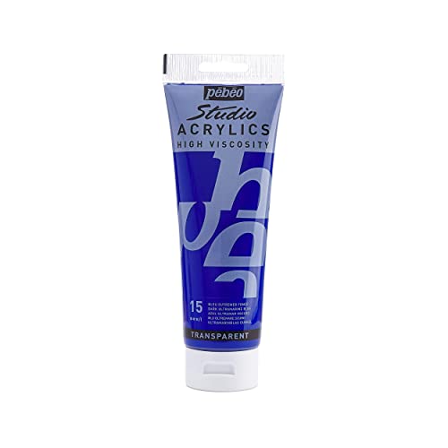 Pébéo - Acrílico Fine Studio - Pintura acrílica Azul - Azul Ultramar Oscuro - 250 ml