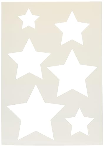efco. Plantilla de plástico con 6 diseños de Estrellas, Transparente, tamaño A5