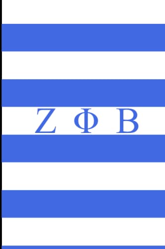 Zeta Phi Beta Sorority notebook. 100 College Ruled pages. Size 6x9. Colors of Royal Blue and White.: Striped colors of Royal Blue and White. Great grab bag gift idea.