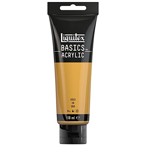 Liquitex Basic Acrylic - Tubo de Pintura Acrílica, 118 ML, Dorado (Oro Iridescente Nuevo)