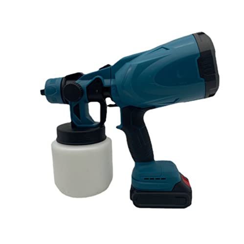 HIGHFLY Pulverizador de pintura inalámbrico, pistolas de pintura de mano de 800 ml, pistolas de pulverización con boquilla y 3 modos de pulverización, batería de 18 V, para pintar pared, jardín, valla