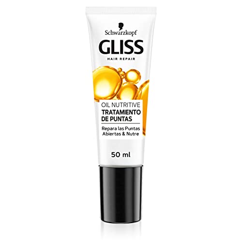 Gliss Oil Nutritive Tratamiento reparador de puntas (50 ml), renovador de puntas abiertas con keratina líquida, sérum nutritivo para cabello seco y dañado 