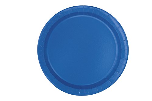 Unique Party - Platos de Papel - 17.1 cm - Azul Rey - Paquete de 20 (31474)