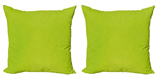 ABAKUHAUS Verde Lima Set de 2 Fundas para Cojín, Borrosa Colores en Colores Pastel, con Estampado en Ambos Lados con Cremallera, 45 cm x 45 cm, Manzana Verde